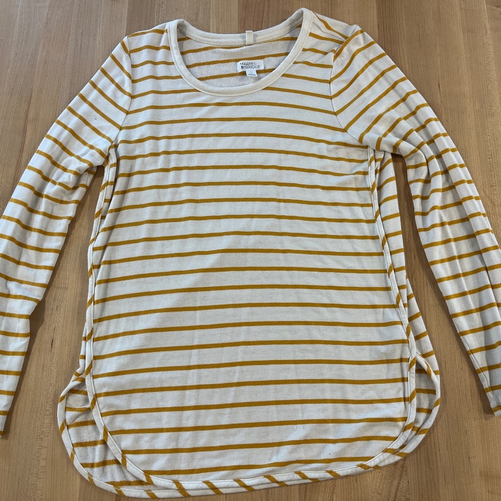 Stitch Fix Market & Spruce Yellow Mustard Stripe Long Sleeve
